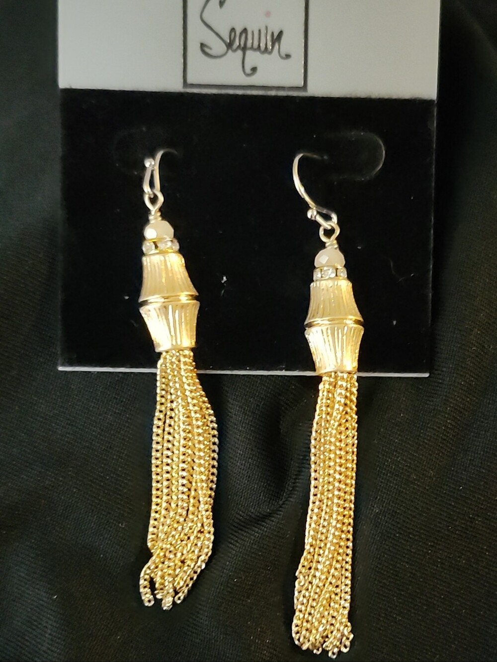 Gold Tassel Drop Earrings -